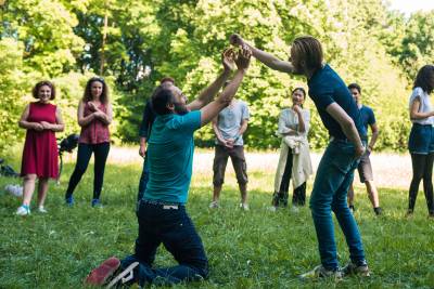 Atanas and Louis on stage